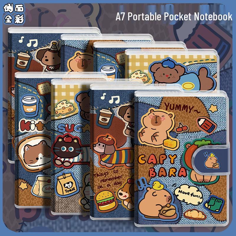 INS Student Cute A7 Portable Notebook: High-Value, Plastic-Covered, Horizontal Line Diary