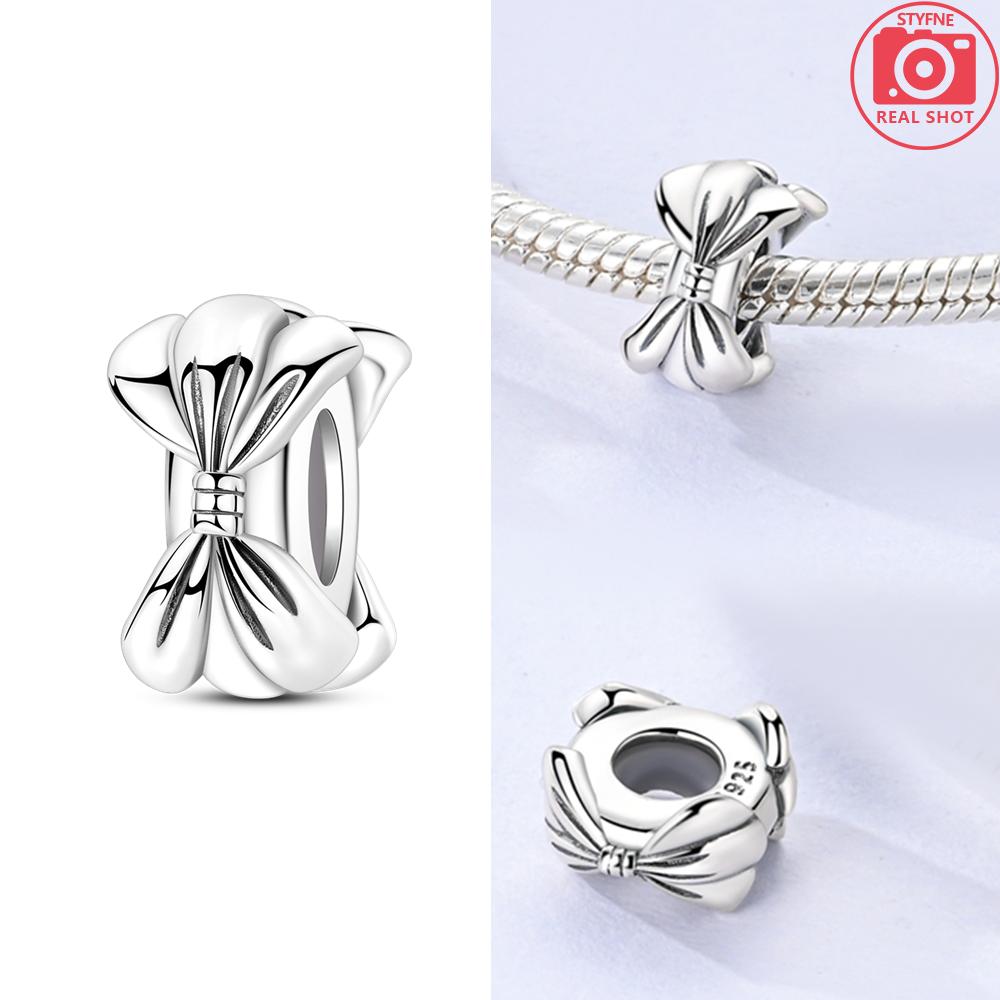 Copper Pink Ballet Girl Bow Pendant Charms Beads Fit Original Bracelet Necklace Jewelry Making For Women Diy