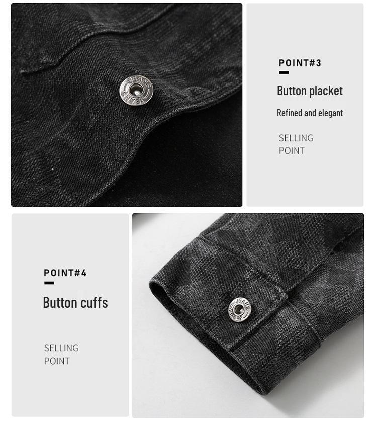 390+ Extra-Large Men's Plus Size Denim Jacket - Trendy European & American Style for Spring & Autumn