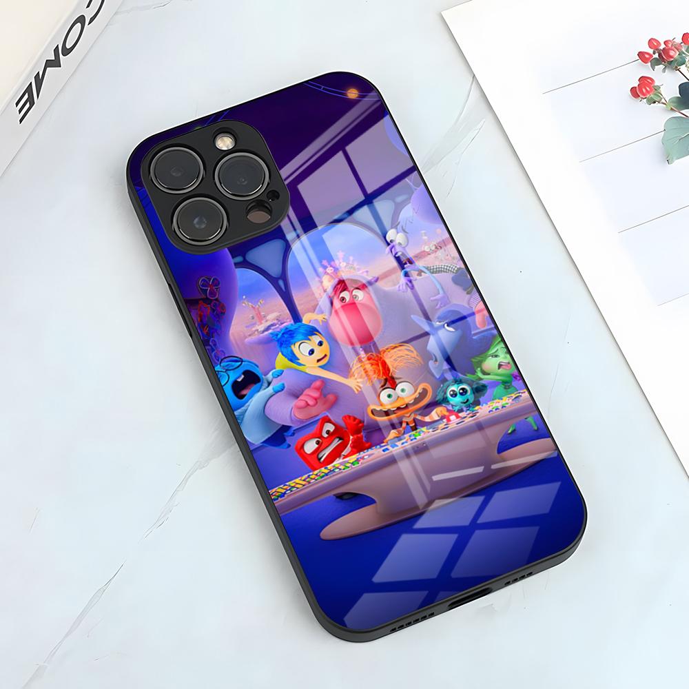 Lovely I-Inside Out 2 Phone Case For IPhone 17 Pro Max 15 Pro 16 14 Plus 12 13 Mini 11 Pro Shockproof Glass Cover