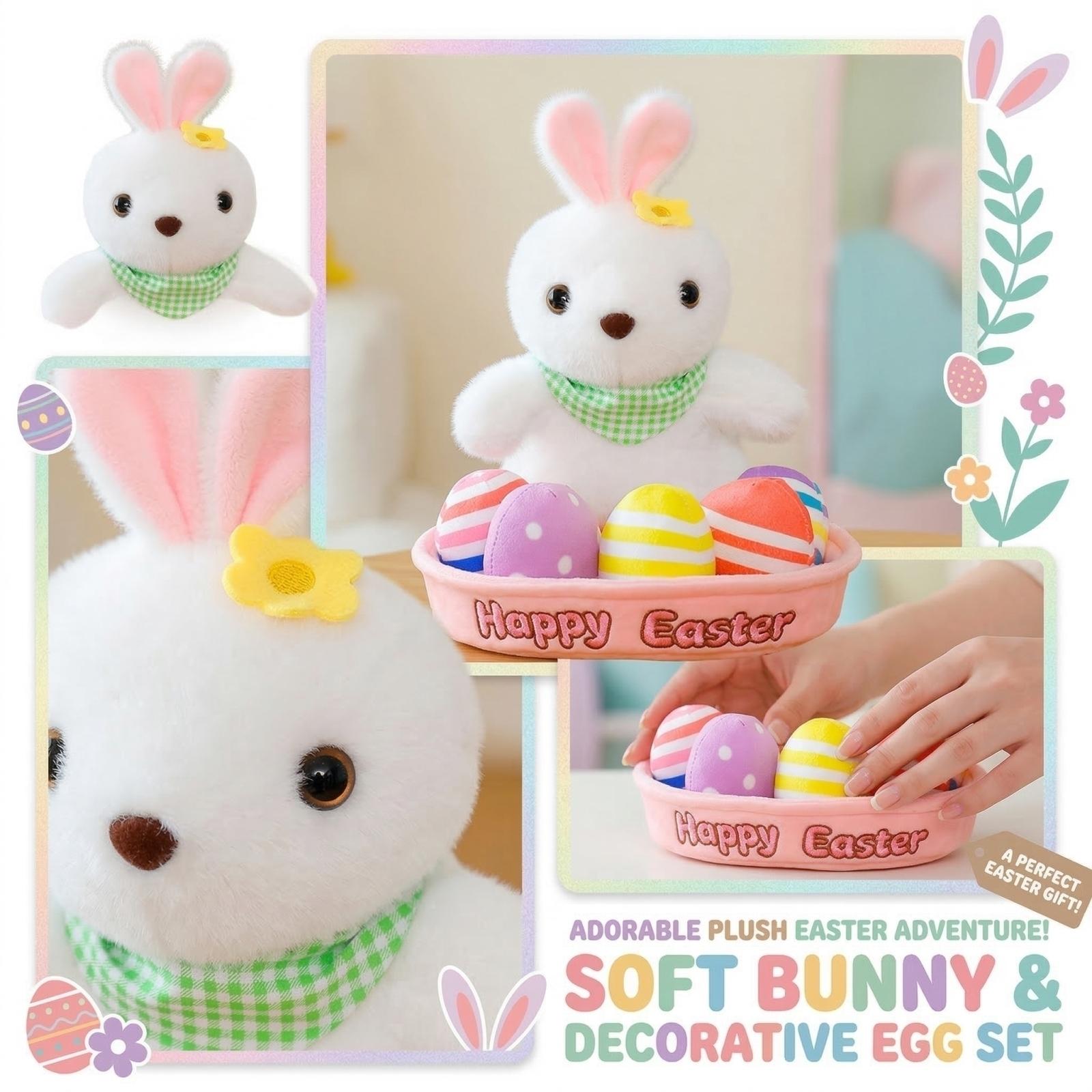 Набор плюшевых игрушек-яиц, Кукла, Счастливой Пасхи, Милый шарф, Фигурка One Size
