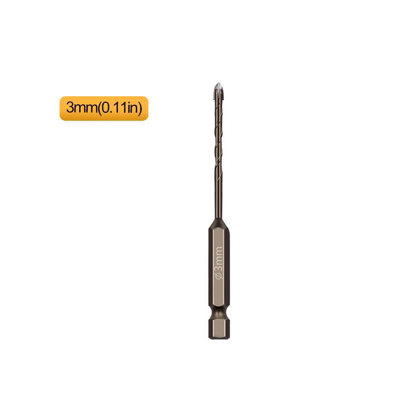 Hex Shank Spiral Groove Cross Alloy Drill Bit for Ceramic, Glass, Tile & Vitrified Tile.