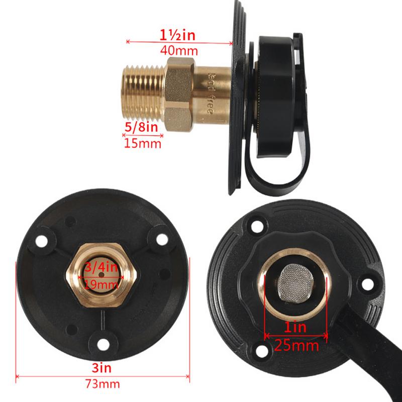 RV Water Fill Port With Vent Camping Trailer Water Filler RV Water Inlet Hatch Replacement Sturdy Versatile Water Inlet Hatch
