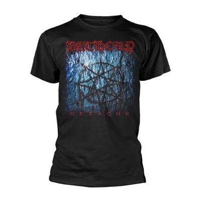 Camiseta Unissex Adulto Bathory com Estampa nas Costas Octogonal