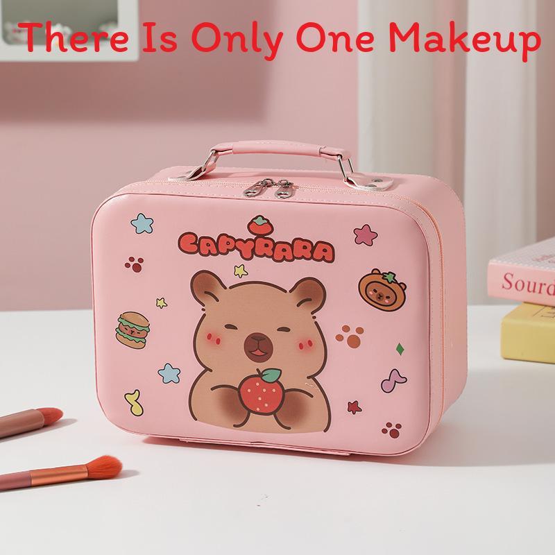 Cute Cartoon Makeup Bag With Large Capacity And Mirror For Daily Travel And Gift