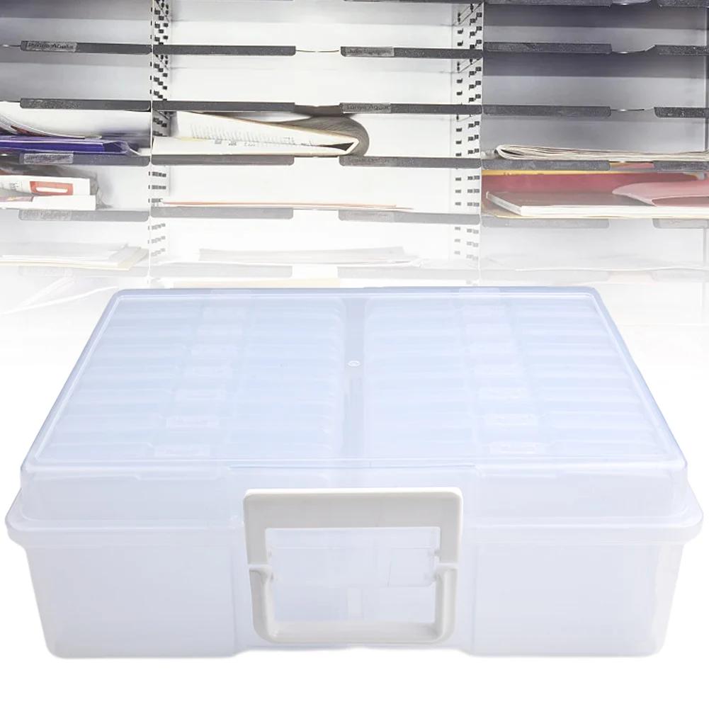 Photo Storage Case Pack For 4 By 6 Photos - 16 PP Boxes With Buckle Lock Handle And Fixed Divider For Stability