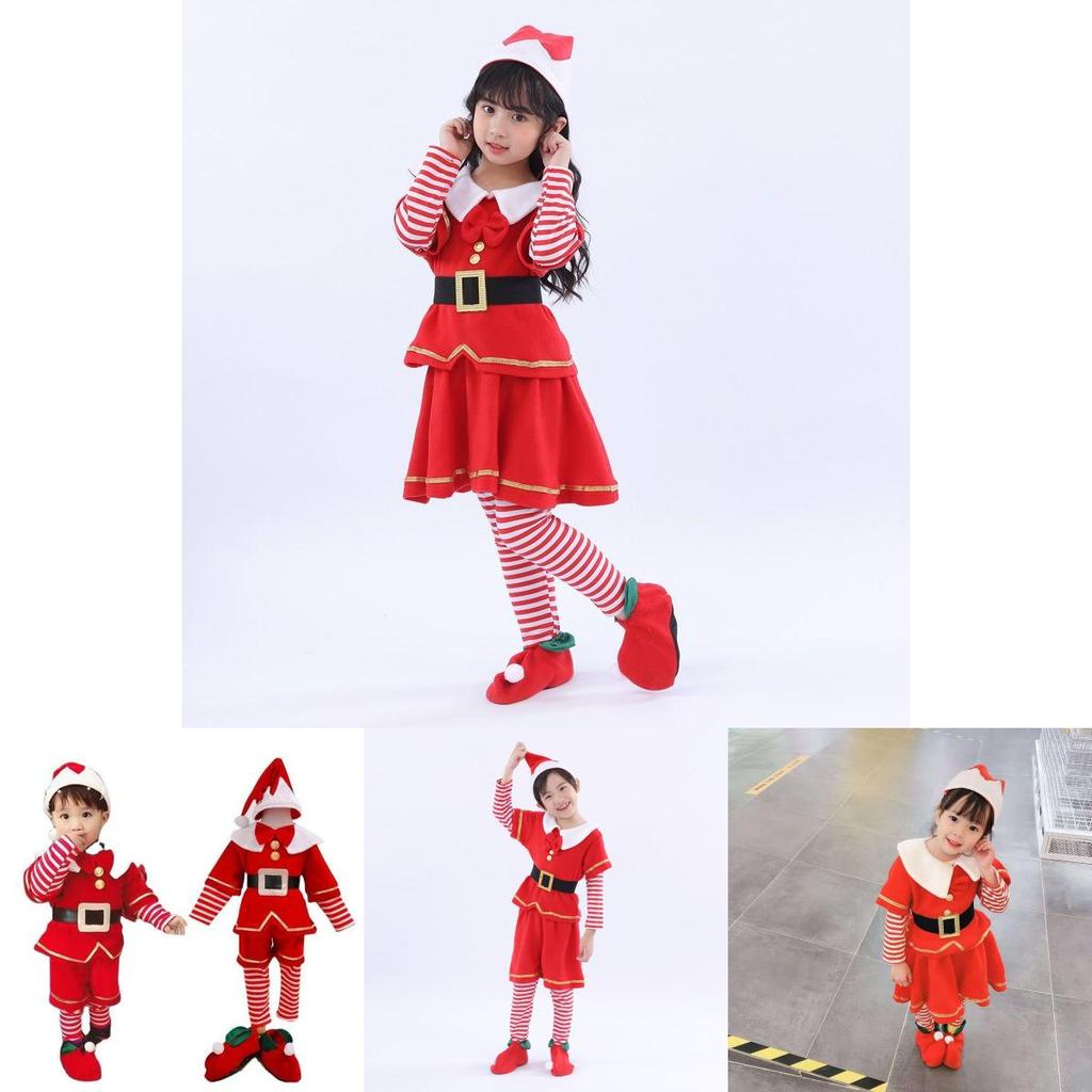 Joyful Christmas Elf Toddler Outfit For Xmas Party Claus Costume