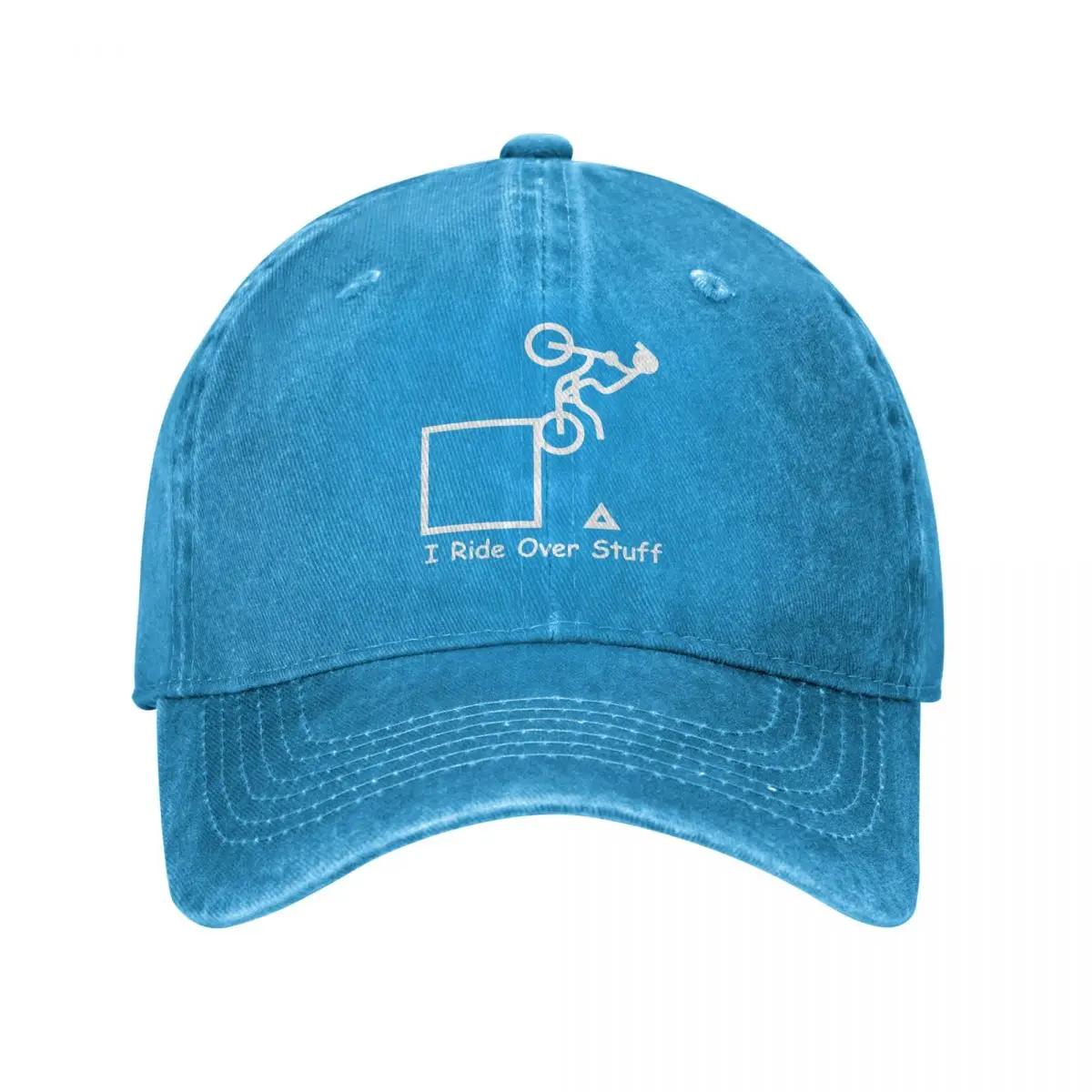 

Vintage GasGas I Ride Over Stuff Refined Baseball Cap Unisex Style Distressed Denim Sun Cap Outdoor Activities Caps Hat Adjustable