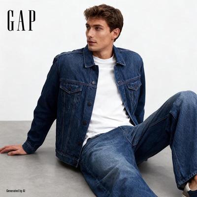 Men's Loose-Fit Washed Denim Jacket 722736
