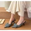 Fashion 2025 Summer High Heel Women Sandals Fashion Butterfly-knot Slip On Singbacks Mules Party Dress Shoes for Ladies Pumps