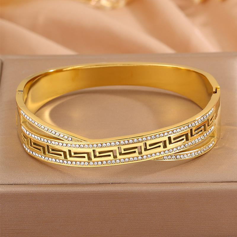 Wide Version with Great Wall Pattern, Light Luxury Retro Design, Double Layer Opening, Versatile One Size(16-22CM)