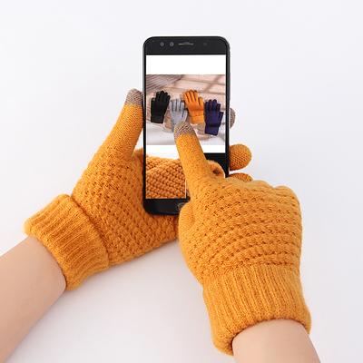 Women Stylish Thicken Thermal Gloves Thick Gloves Stylish Knit Thermal Gloves Winter Warm Full Finger Gloves