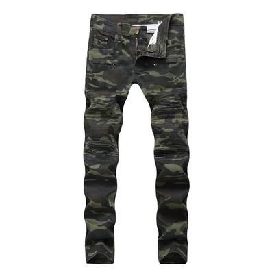 Fashion Jeans Pants,Mens Casual Camouflage Elastic Waist Multiple Pockets Loose Jeans Pants