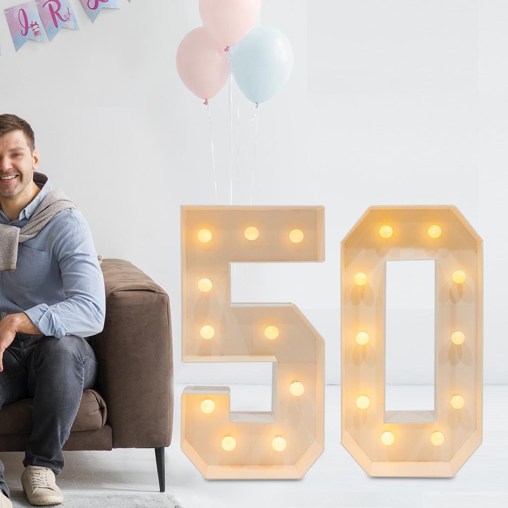 Number Light 3D Number Lamp Numbers Illuminated Numbers Decoration Numbers Night Light Lamp 30 for Wedding, Birthday