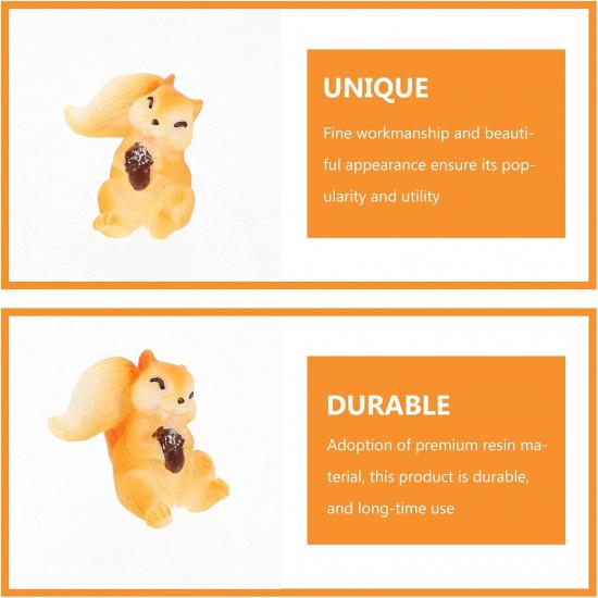 

Yardwe 50 шт. Миниатюрные фигурки белок из смолы, Крошечные скульптуры животных для сада, балкона, двора, Оформление сказочной сцены, Декор для ландшафта на открытом воздухе, Сделай сам