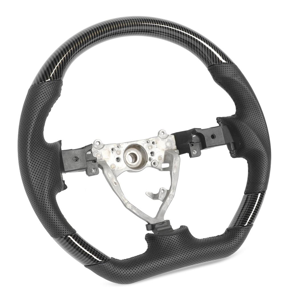 Hydro‑Dip Steering Wheel Perforated Leather Flat Bottom Black Stitching for FJ Cruiser 2007 to 2017 Carbon Fiber Look