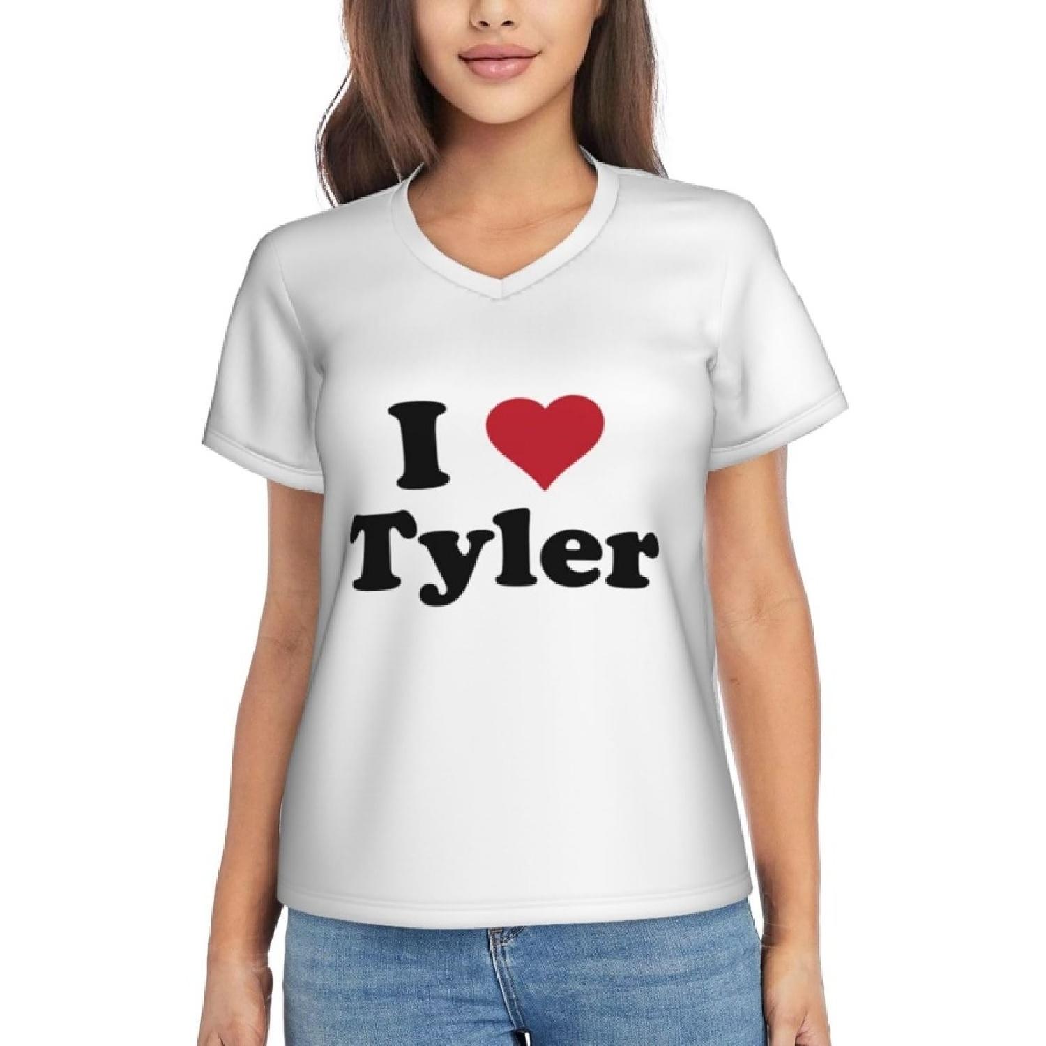 Rwraps Women s T-Shirt Tyler Childers T Shirt V-Neck Short Sleeve V Neck Tops Sport Tee Workout Undershirt S