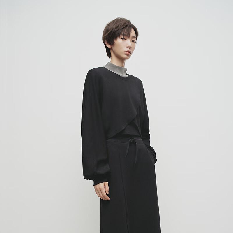 Broadcast Women's French Style Irregular Hem Long-Sleeve Sweatshirt