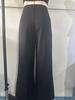 European & American Women's High-Waist Straight-Leg Business Casual Pants - Solid Color Draped Style (2026)