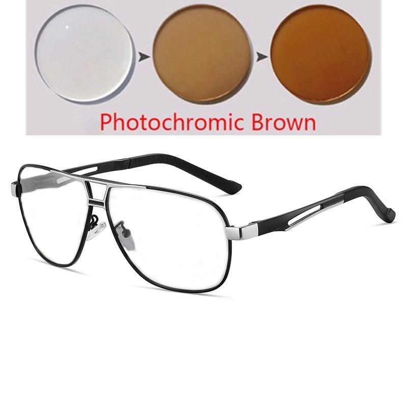 Double Girder Frame Square Myopia Sunglasses Anti-Glare Night Vision Driving Men Prescription Diopter Eyewear 0 -0.5 -0.75 To -6