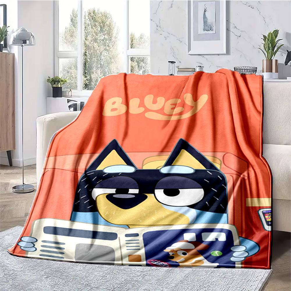Manta Impresa con Tema de Bluey - Perfecta para Sofá, Cama, Viajes y Uso al Aire Libre | Lavable a Máquina, Acogedora y Duradera.