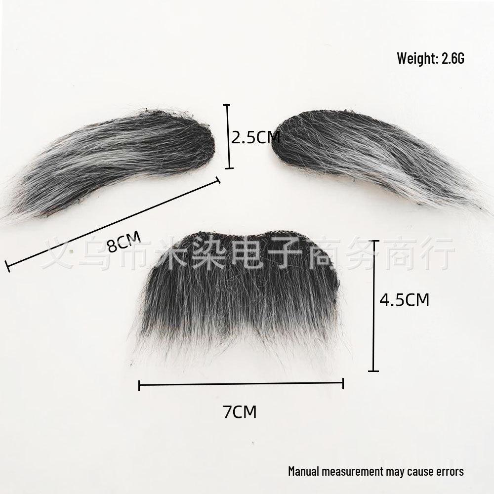 Yellow Old Man Beard and Mustache Party Costume Set
