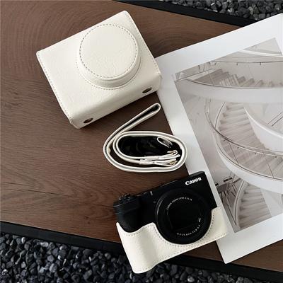 Luxury Version PU Leather Camera Case for Canon PowerShot V1 Camera Bag Battery Opening Cover With Strap