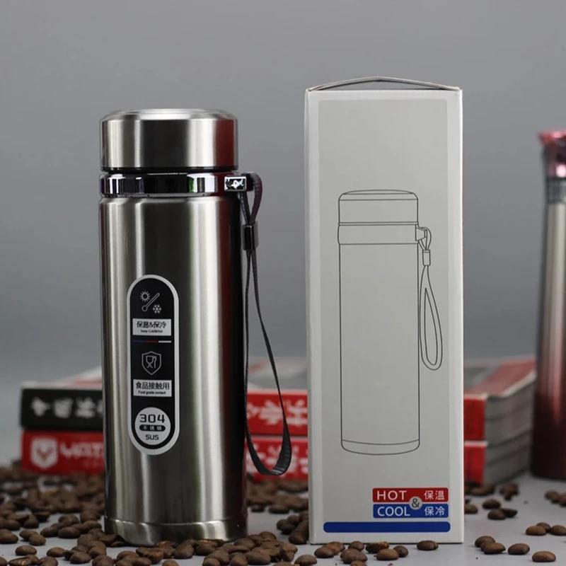 Tazza termica aziendale ad alta capacità, in acciaio inossidabile, isolata, bottiglia d'acqua portatile, thermos per ufficio, tazze da tè