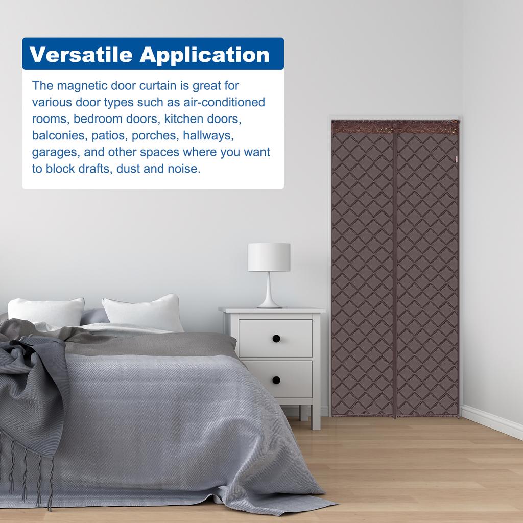 Magnetic Thermal Insulated Door Curtain for Winter Waterproof Door Screen Oxford Cloth Thicken Cotton Door Cover Door Insulation
