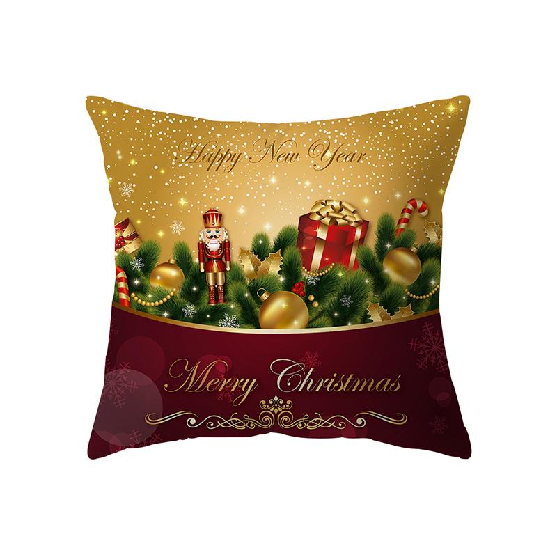 Merry Christmas Santa Claus Print Pattern Cushion Cover Home Living Room Sofa Decoration Pillow Pillow Cover