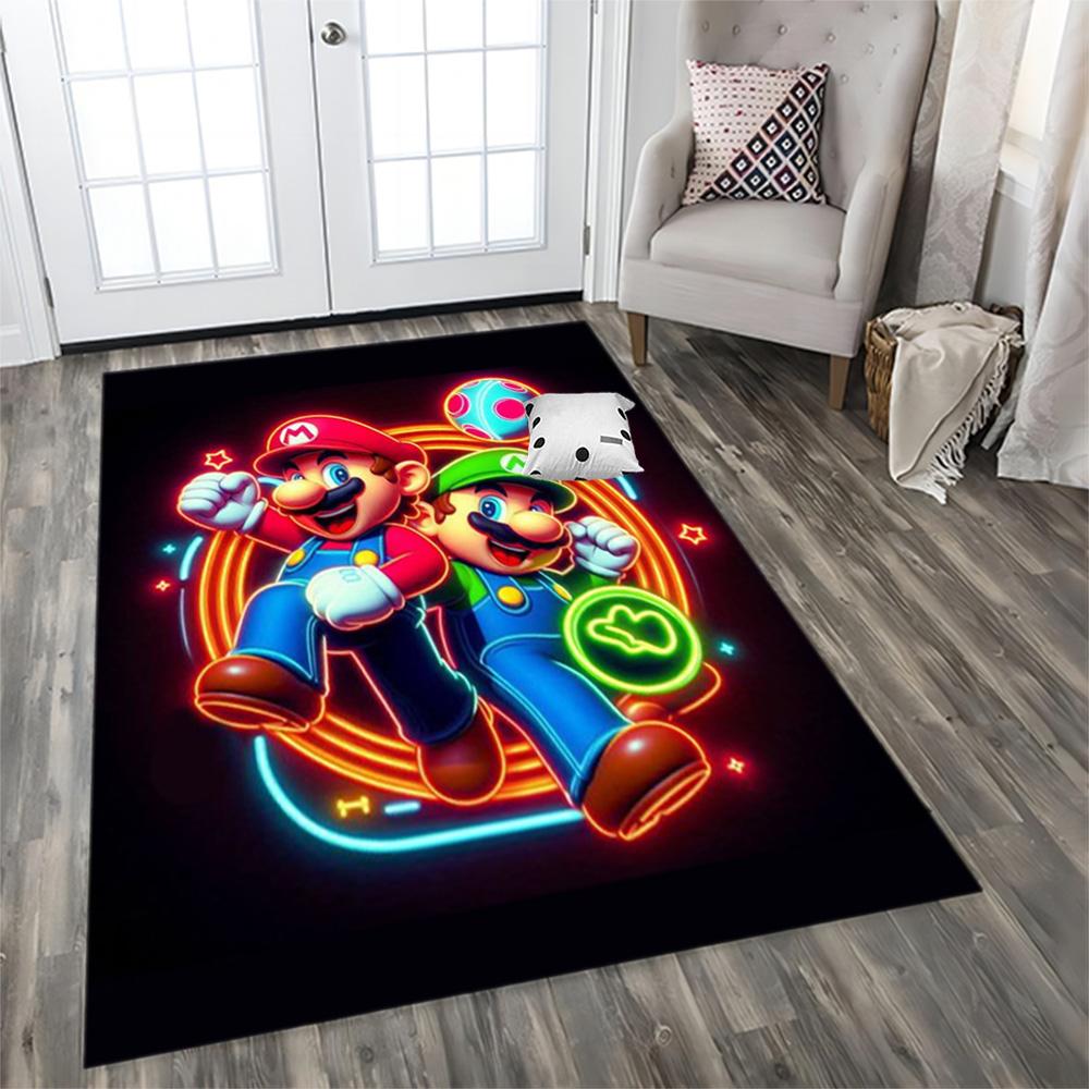 Super Mario Adventure for Living Room Rug, Bedroom, Study Room, Hallway Decoration, Perfect for Home Decoration or Holiday Gifts