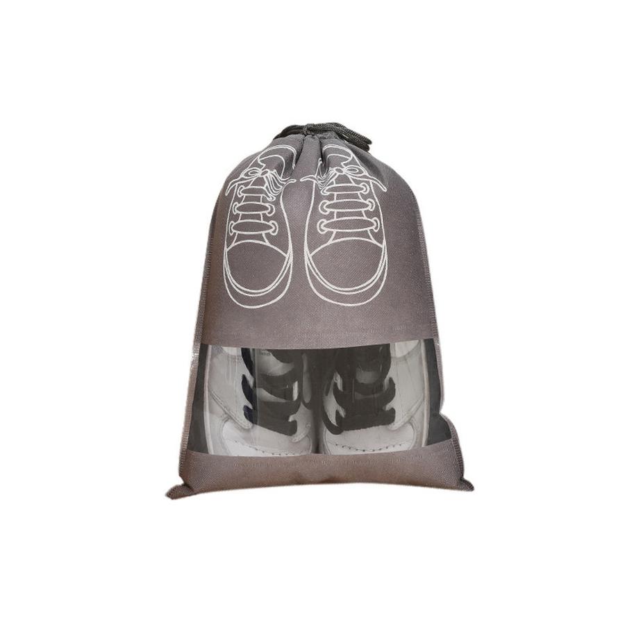 Non-woven Fabric Shoe Bag Storage Organizer with Drawstring for Travel, Dustproof, Home Use, Transparent Shoe Cover