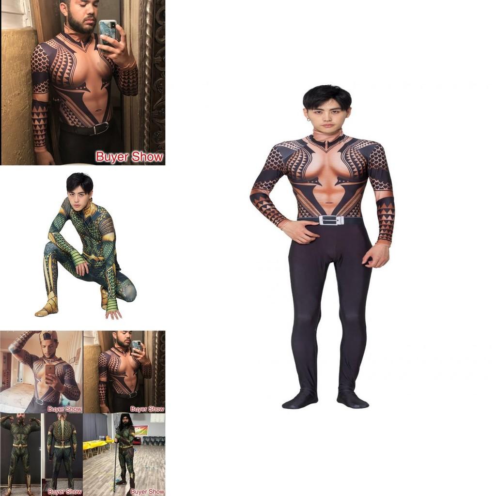 Aquaman Arthur Curry Cosplay Kostüm Bodysuit Perfekt für Halloween Cosplay**