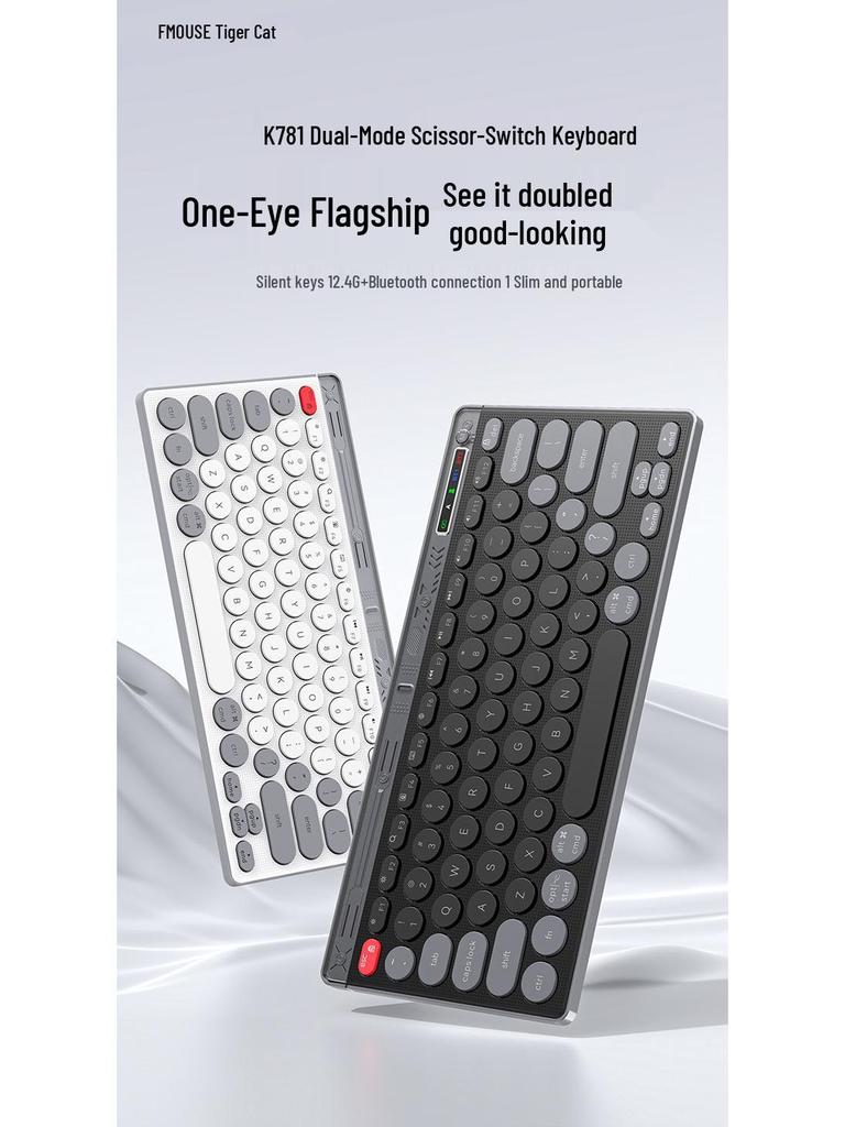 Rechargeable Universal Wireless Bluetooth Scissor-Switch Keyboard for Laptop, Desktop, Tablet, and Phone