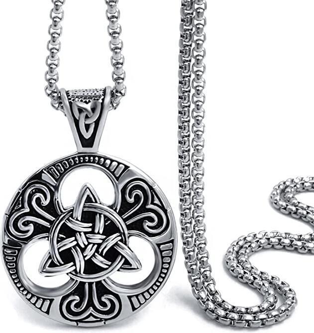 European Retro Punk Claddagh Pendant Necklace for Men