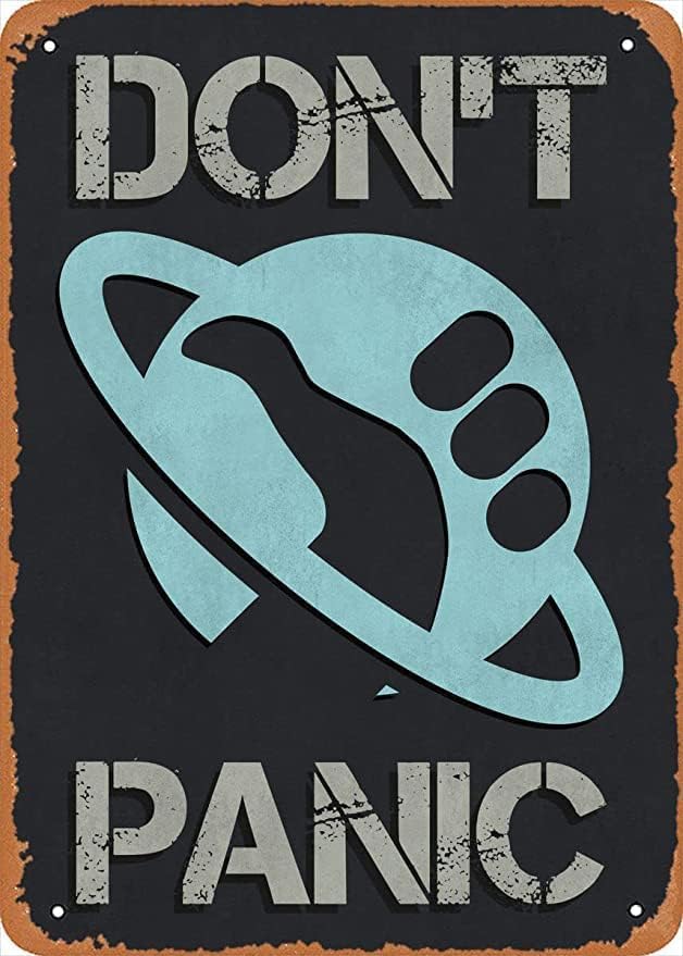 

Dont Panic Mens Womens Decorative Aluminum Sign Wall Sign Bar Restaurant Cafe Bar Decor 20x30cm（7.8x11.8inch）