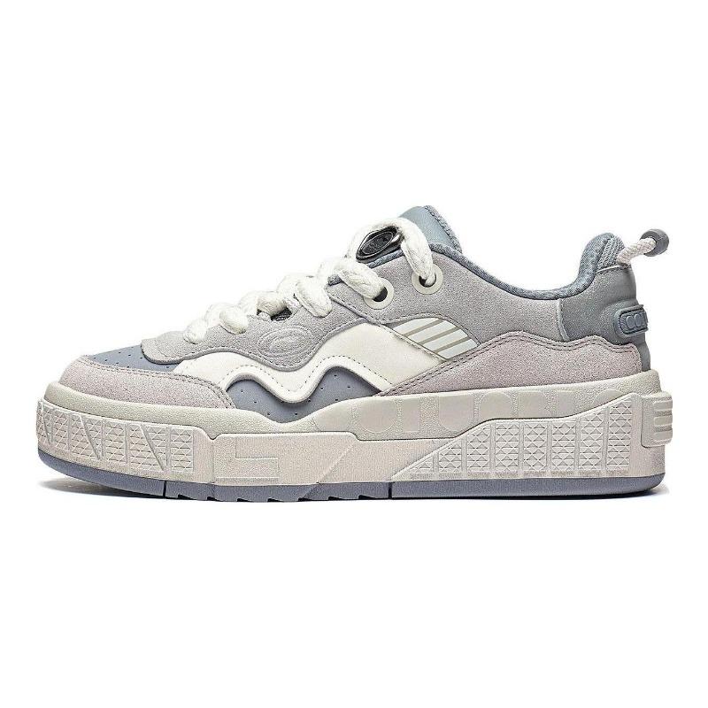 Li-Ning 001 UNBLOCK Fabric Synthetic Leather Cow Split Leather Comfort Light Low Top Men Skate Shoes Gray AGCT217-1 40