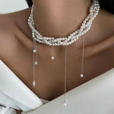 Stacking Women Wrap Necklaces Multilayer Metal Heart Stacking Clavicle