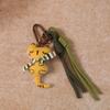 Forest Fabric Kitten Pendant: Retro Cartoon Bag Charm & Keychain