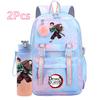 2Pcs/set Cute K-Pop Demon Hunters Printed Backpack with 750Ml Water Bottler for Teenager Student Girl Boy Large Capacity Waterproof Bookbag Travel Bag