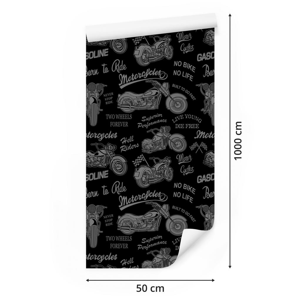 Vintage Motorcycles Wallpaper with Vintage Inscriptions 50x1000