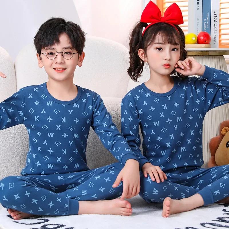 Boys Girls Pajamas New Spring Long Sleeves Children's Clothing Sleepwear Cotton Pyjamas Sets for Kids 2 4 5 6 8 10 Years