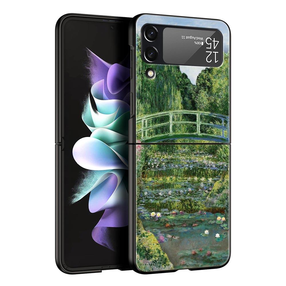 Handyhülle für Samsung Galaxy Z Flip 3 4 5 6 7 Faltbar Für Samsung Z Flip4 Flip5 PC Hartschale Claude Monet Garten Malerei Kunst