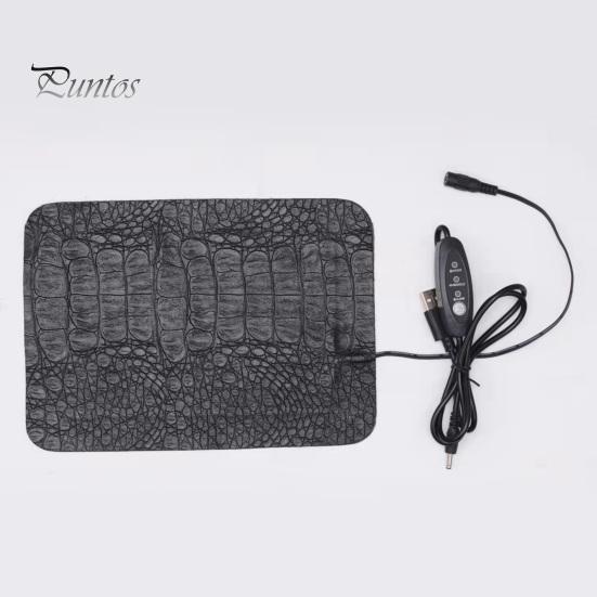 Pet Heating Mat 3 Gears Temperature Adjustment Rectangle Anti-scratch Climbing Cushion Warming Pad Electric Faux Leather Warm Reptile Accessories