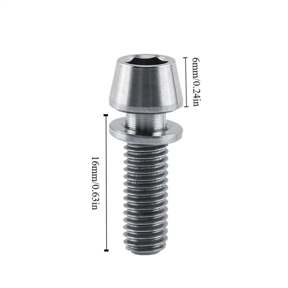 1pc Hexagon Cone Tapered Head Screw M6x16/20mm Hex Socket Screws  for Mountain Bike