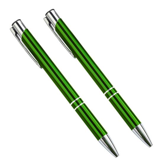 2Pcs Ballpoint Pen Black Ink Retractable Plastic Medium Point Advertising Pen for Students