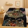 Classic Game Metal Slug Pixel Style Flannel Blanket,Ultra Soft Warm Plush Throw for Home Bedroom Bed Sofa Cover Office Travel