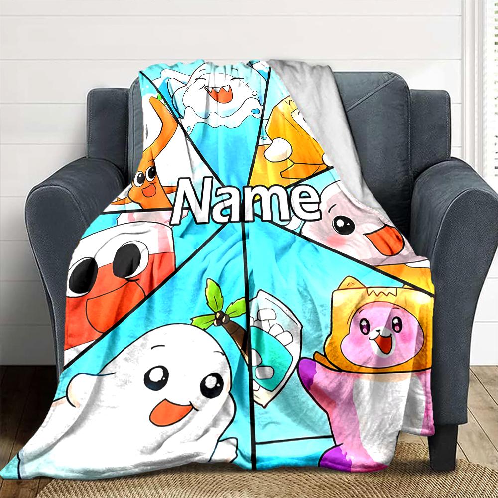 Customiz Name Personality LankyBox - Foxy  Blanket Soft &Warm Sofa Office Bed Travel Lunch Break Blanket, Gift Suitable All Seasons