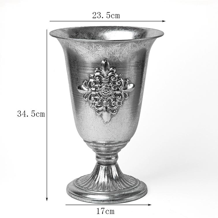 Vintage Klassisk Silverjärn Blombukett Dekoration Hemrum Bord Blomkruka Prydnader Kontor Butik Blomsterarrangemang Hantverk