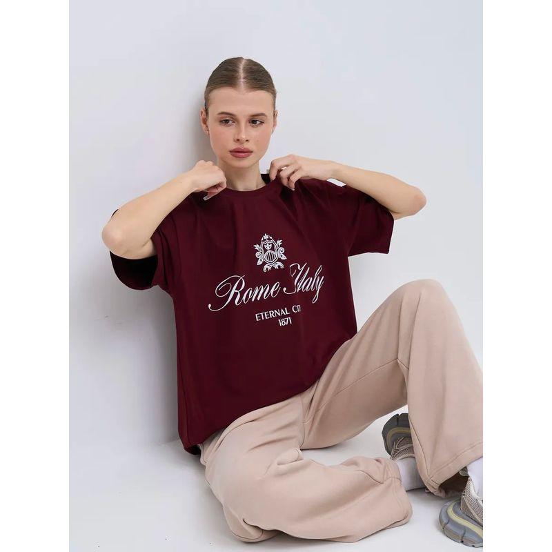 Western Style Fashion Casual Loose Print Short sleeve T-shirt Top Printed Cotton T-shirt Top